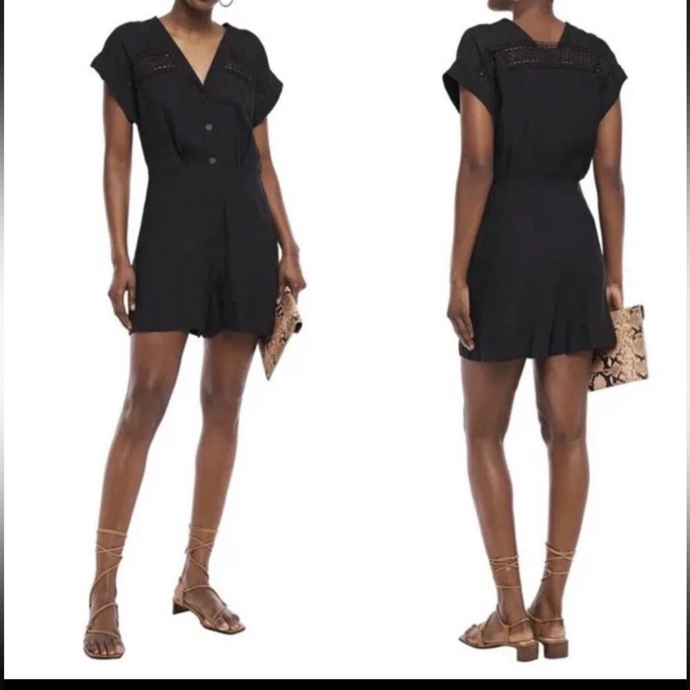 Sandro Nyane Linen-Blend Playsuit Romper Size 38